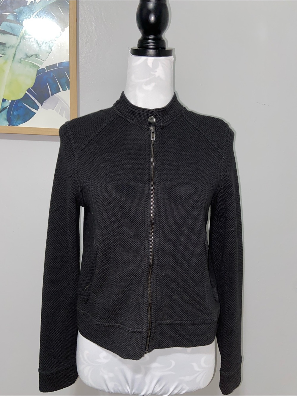 Banana Republic textured cropped moto jacket